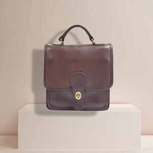 Vintage Brown Leather Coach Willis Station Bag